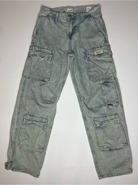 Pacsun Baggy Cargo Jeans Acid Wash 28x30